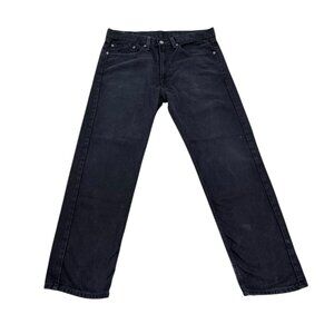 Men’s Levi’s 505 Black Denim Jeans Heavyweight Straight Leg W34 L31 2010s